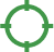 A simple green circular crosshair target icon with four directional markers.